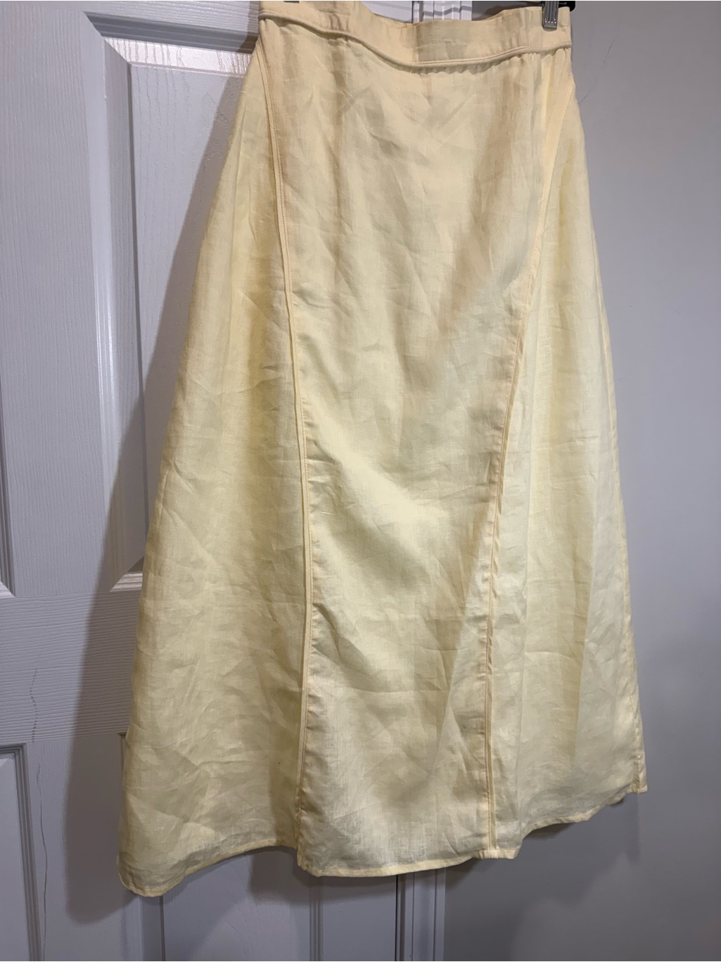 Eisha Resort Maxi Skirt Butter Yellow Linen Nwot — image 8 of 8